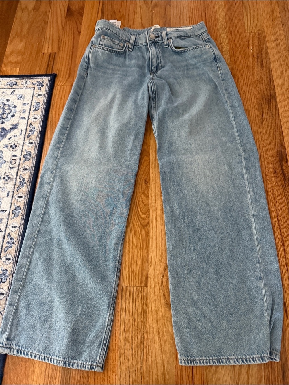 rag & bone Light Blue Relaxed Wide-Leg Women's Jeans